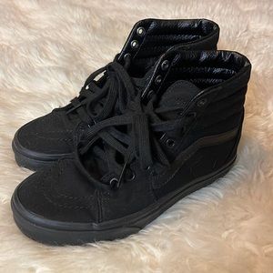 High top all black Vans. Size 6
